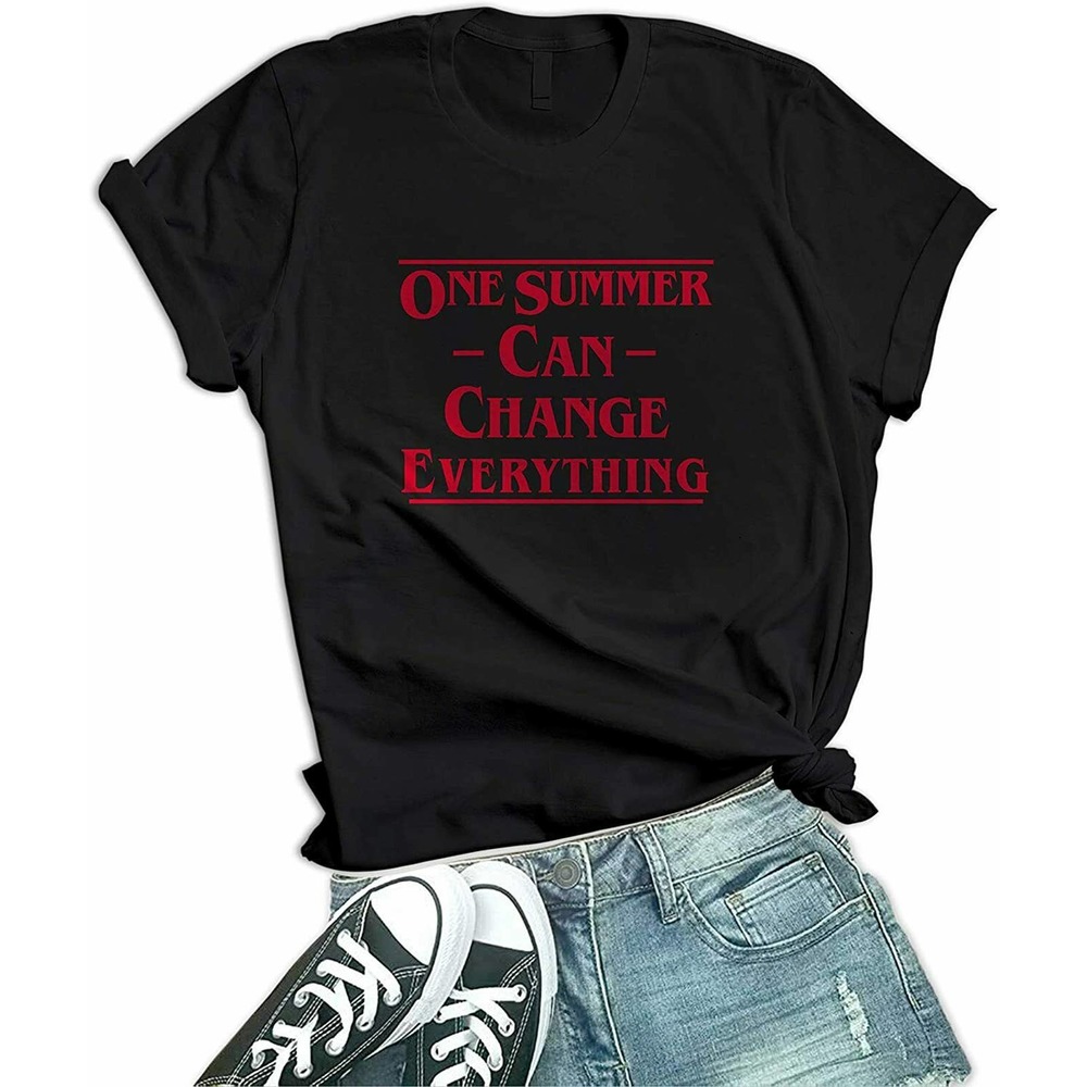 Womens Black One Summer Can Change Every Thing Shirt | Summer Change, XL